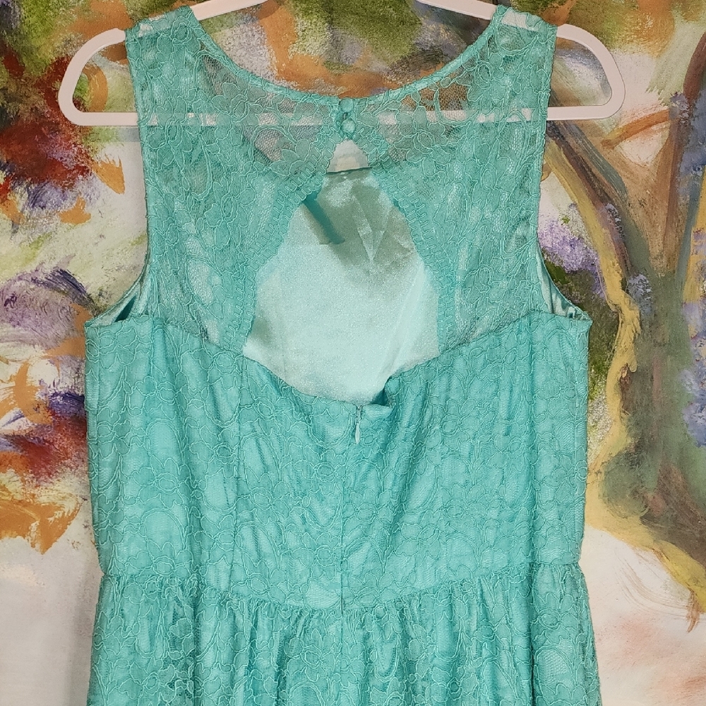 Calvin Klein Aqua Lace Midi Dress - Picture 5 of 7